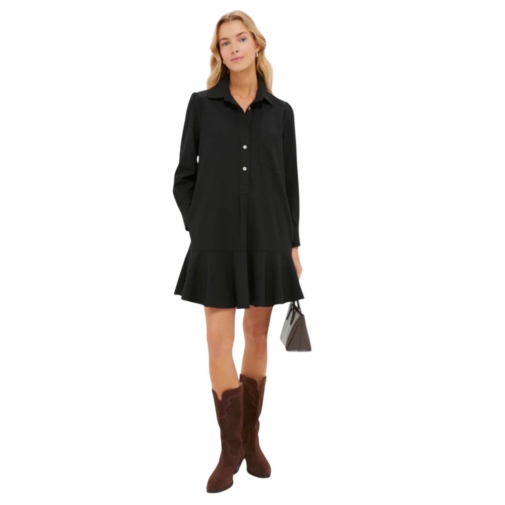 Tuckernuck Black‎ Crepe Callahan Shirt Dress
